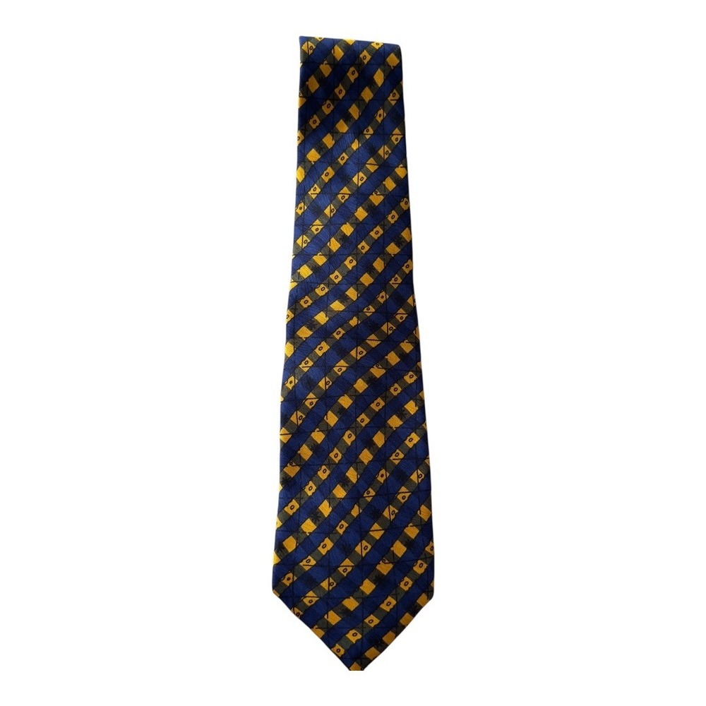 Robert Talbott Necktie Silk Best of Class‎ Jacobson's Blue Gold Pattern